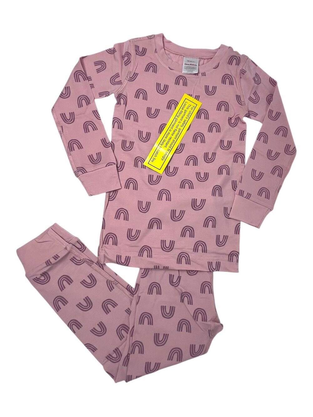 Hanna Andersson HannaSoft Pajamas Blush Pink Rainbow Size 4 NWT